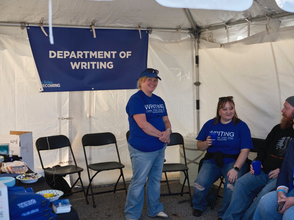 Department of Writing Reunion Row tent